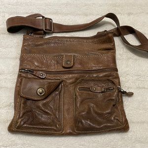 Roots villager real leather cross body bag